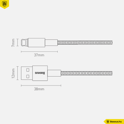 Baseus Tungsten USB - Lightning kábel 2.4A 1m - fekete