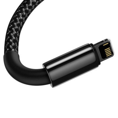 Baseus USB-kábel Lightning Tungsten Gold, 2,4A, 2m, fekete