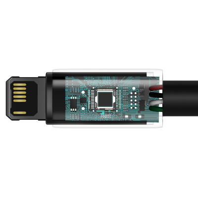 Baseus USB-kábel Lightning Tungsten Gold, 2,4A, 2m, fekete