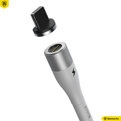 Baseus Zinc mágneses Lightning adat/ töltőkábel 2,4A, 1m - Fehér