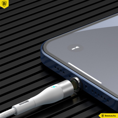 Baseus Zinc mágneses Lightning adat/ töltőkábel 2,4A, 1m - Fehér