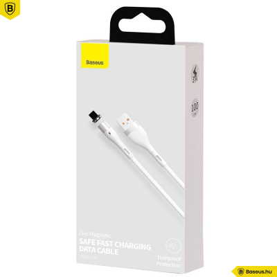 Baseus Zinc mágneses Lightning adat/ töltőkábel 2,4A, 1m - Fehér
