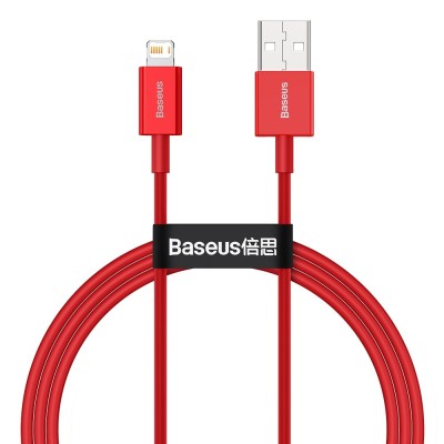 Baseus USB-kábel a Lightning Superior sorozat, 2,4 A, 1 m, piros
