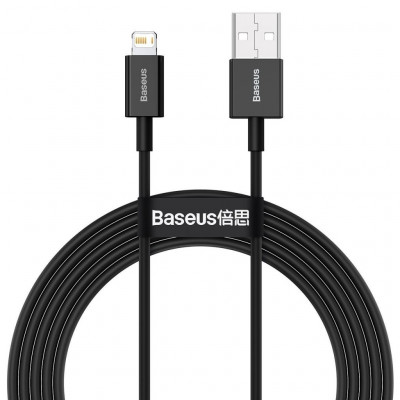 Baseus USB-kábel a Lightning Superior sorozathoz, 2,4A, 2m, fekete