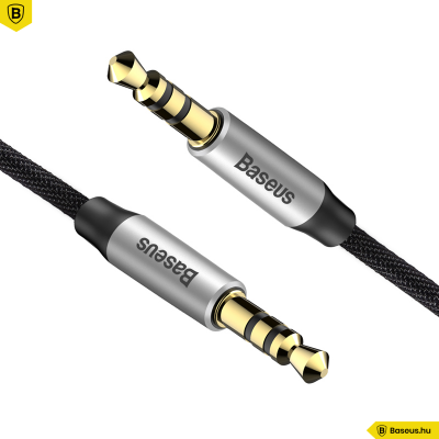 Baseus M30 Yiven Audio kábel 3,5 Jack 1,5m - Fekete/Ezüst