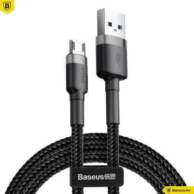Baseus Cafule MicroUSB kábel 2,4A 1m - Szürke/Fekete