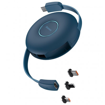 Baseus Zinc 3 az 1-ben USB mágneses kábel USB-C / Lightning / Micro-USB 20 W, 1 m, kék