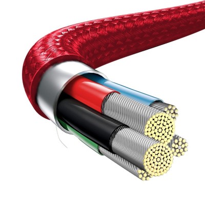 Baseus Rapid Series USB-C 3 az 1-ben kábel, mikro USB / Lightning / USB-C, 20 W, 1,5 m (piros)