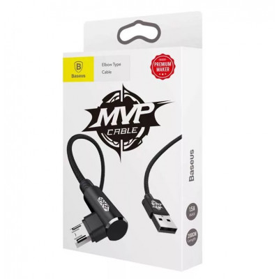 Baseus MVP könyök, ferde, USB-Micro USB kábel, 1,5A 2m, fekete