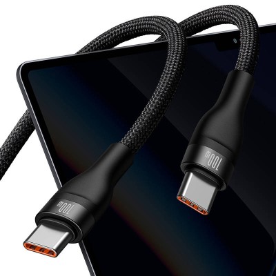 Baseus Flash 2 az 1-ben USB-C töltőkábel, USB-C - USB-C, 100W, 1.5m (fekete)