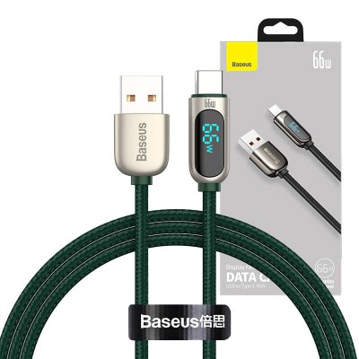 Baseus Display USB / USB-C kábel kijelzővel, 66W, 1m (zöld)