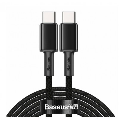 Baseus nagy sűrűségű fonott kábel, USB-C – USB-C 100 W, 2 m, fekete