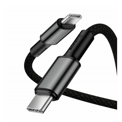 Baseus nagy sűrűségű fonott kábel, USB-C – USB-C 100 W, 2 m, fekete