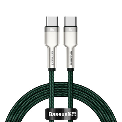 Baseus Cafule USB-C – USB-C kábel, 100 W, 1m, zöld
