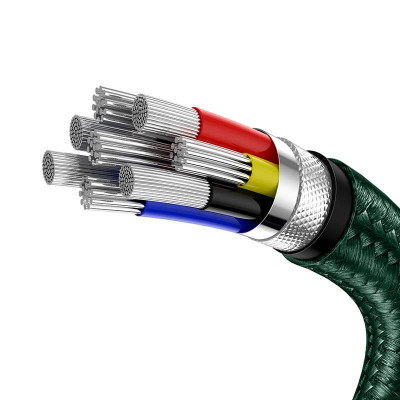 Baseus Cafule USB-C – USB-C kábel, 100 W, 2 m, zöld