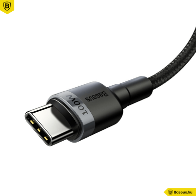 Baseus Cafule PD2.0 100W USB-C/C adat/töltő kábel (20V 5A) 2m - Fekete/Szürke