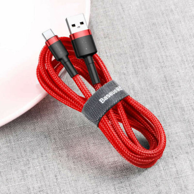 Baseus Cafule 2A USB-USB-C kábel 2m, piros