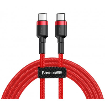 Baseus Cafule USB-C – USB-C PD 2.0 QC 3.0 kábel 60 W 1 m, piros