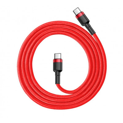 Baseus Cafule USB-C – USB-C PD 2.0 QC 3.0 kábel 60 W 1 m, piros