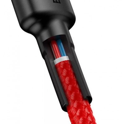 Baseus Cafule USB-C – USB-C PD 2.0 QC 3.0 kábel 60 W, 2 m, piros
