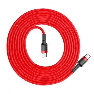 Baseus Cafule USB-C – USB-C PD 2.0 QC 3.0 kábel 60 W, 2 m, piros