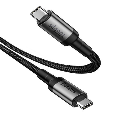 Baseus Cafule USB-C – USB-C 3.1 kábel, PD 10Gbps 100W 4K 1m, fekete-szürke