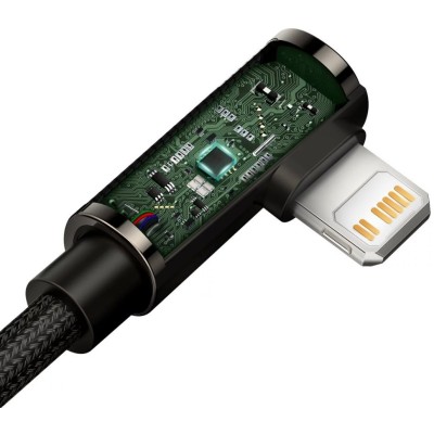 Baseus Legend Series USB-C és Lightning derékszögű kábel, PD, 20 W, 2 m, fekete