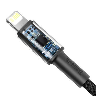 Baseus USB-C és Lightning kábel, 20 W, 5 A, PD, 2 m, fekete