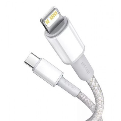 Baseus USB-C kábel a Lightning Baseushoz, nagy sűrűségű fonott kábel, 20 W, PD, 2 m, fehér