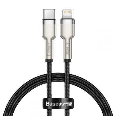 Baseus Cafule Series Metal USB-C - Lightning kábel, PD 20W 25cm fekete
