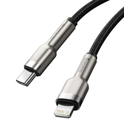 Baseus USB-C kábel a Lightning Cafule, PD, 20 W, 1 m, fekete