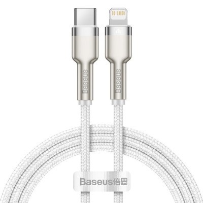 Baseus USB-C kábel a Lightning Baseus Cafule-hez, PD, 20 W, 1 m, fehér
