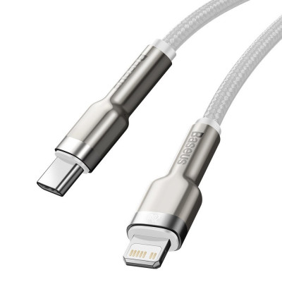 Baseus USB-C kábel a Lightning Cafule, PD, 20 W, 2 m, fehér