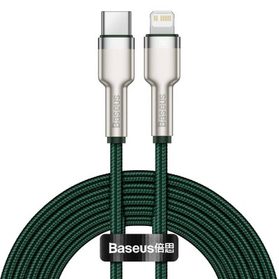 Baseus Cafule USB-C - Lightning kábel, PD, 20 W, 2m (zöld)