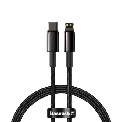 Baseus Lightning Gold-hoz USB-C kábel, 20 W, 5 A, PD, 1 m, fekete