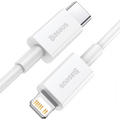 Baseus USB-C kábel a Lightning Superior sorozat, 20 W, PD, 0,25 m, fehér
