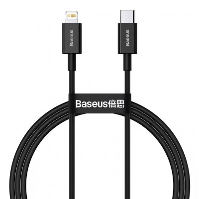 Baseus USB-C kábel a Lightning Superior, 20 W, PD, 1 m, fekete