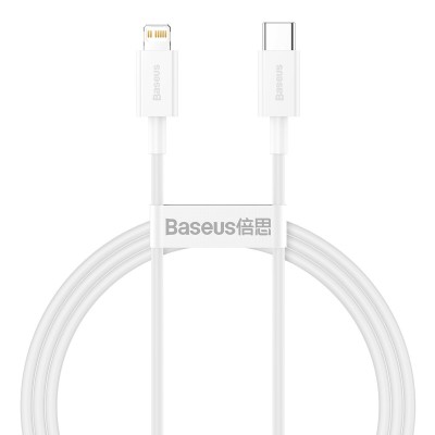 Baseus Superior USB-C / Lightning gyors adat/töltőkábel PD 20W 1m - Fehér