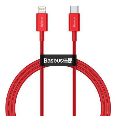 Baseus USB-C kábel a Lightning Superior sorozat, 20 W, PD, 1 m, piros