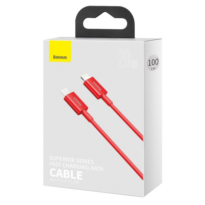 Baseus USB-C kábel a Lightning Superior sorozat, 20 W, PD, 1 m, piros