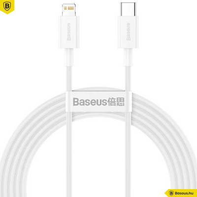 Baseus Superior USB-C/Lightning adat/töltőkábel 2m 20W - Fehér