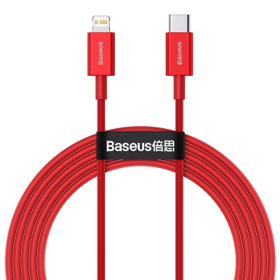 Baseus USB-C kábel a Lightning Superior sorozat, 20 W, PD, 2 m, piros