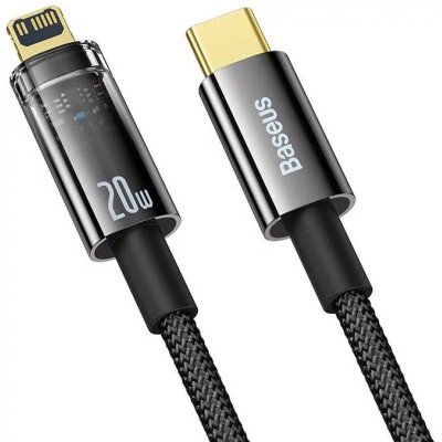 Baseus Explorer USB-C-Lightning kábel, 20W, 1m (fekete)