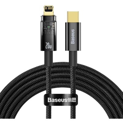 Baseus Explorer USB-C-Lightning kábel, 20W, 2m (fekete)