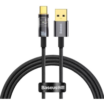 Baseus Explorer USB-USB-C kábel, 100W, 1 m (Fekete)