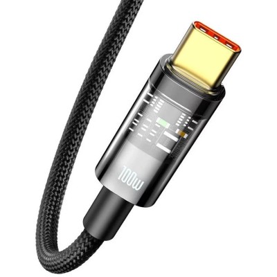 Baseus Explorer USB-USB-C kábel, 100W, 1 m (Fekete)