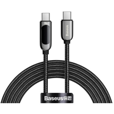 Baseus Cafule kábel kijelzővel USB-C - USB-C, 100W, 2m, fekete