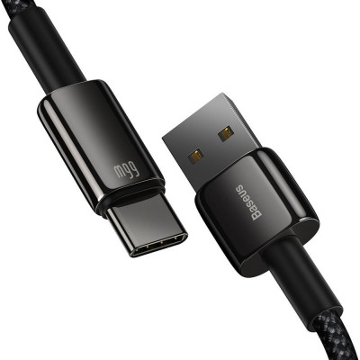 Baseus USB-USB-C kábel Tungsten Gold, 66 W, 2 m, fekete