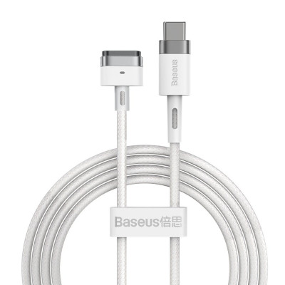 Baseus Cink mágneses kábel USB-C - MagSafe 60 W, 2 m, fehér