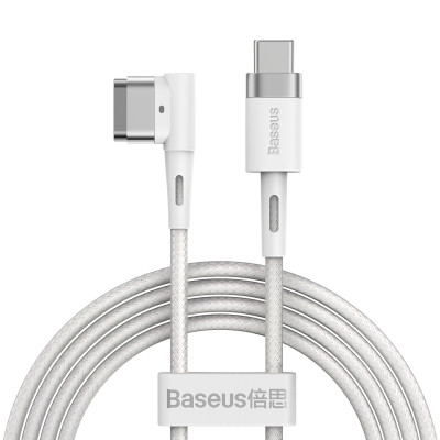 Baseus Cink mágneses kábel L-alakú USB-C - MagSafe 60 W, 2 m, fehér